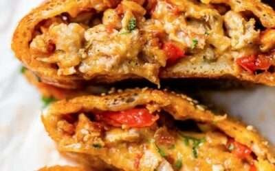 Sausage Pepper and Onion Stromboli (Stuffed Sausage Bread)