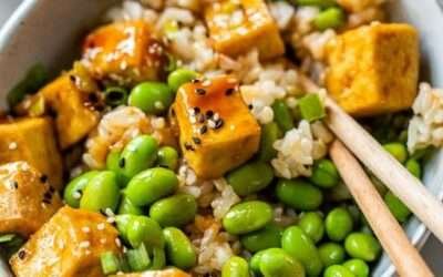 Spicy Sriracha Tofu Rice Bowls (Air Fryer or Oven)