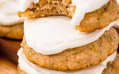 Moist Zucchini Cookies with Cream Cheese Frosting
