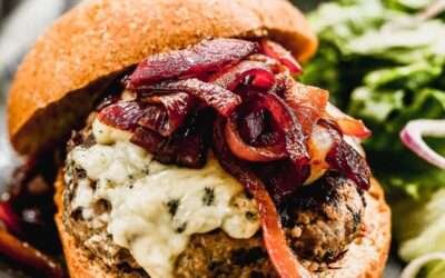 Blue Cheese Burger {Healthy Burger with Black Beans}