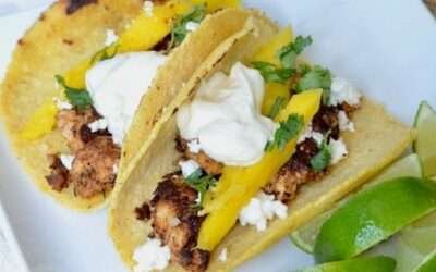 Super Quick Blackened Fish Tacos with Mango
