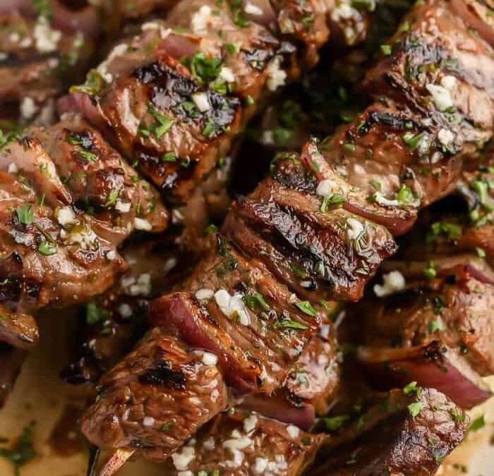 Garlic Butter Steak Kabobs – Spend With Pennies