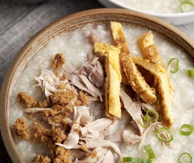 Chicken Congee in Slow Cooker – Chinese Breakfast