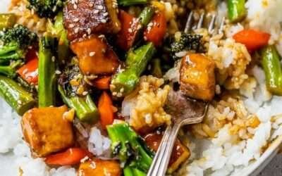 Tofu Stir Fry with Vegetables in a Soy Sesame Sauce