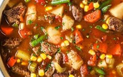 Vegetable Beef Soup (Loaded with Fresh Veggies!)