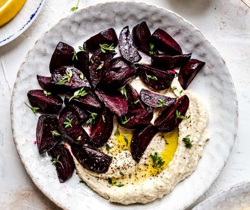 Skordalia with roasted beetroots – Lazy Cat Kitchen