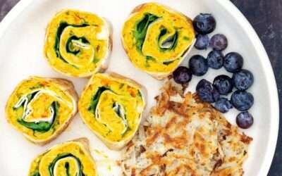Vegan Chickpea Breakfast Pinwheels with Hash Browns