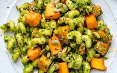 Cilantro Pesto Pasta with Roasted Pumpkin & Honey