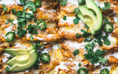 Spicy Black Bean Chicken Pumpkin Enchiladas