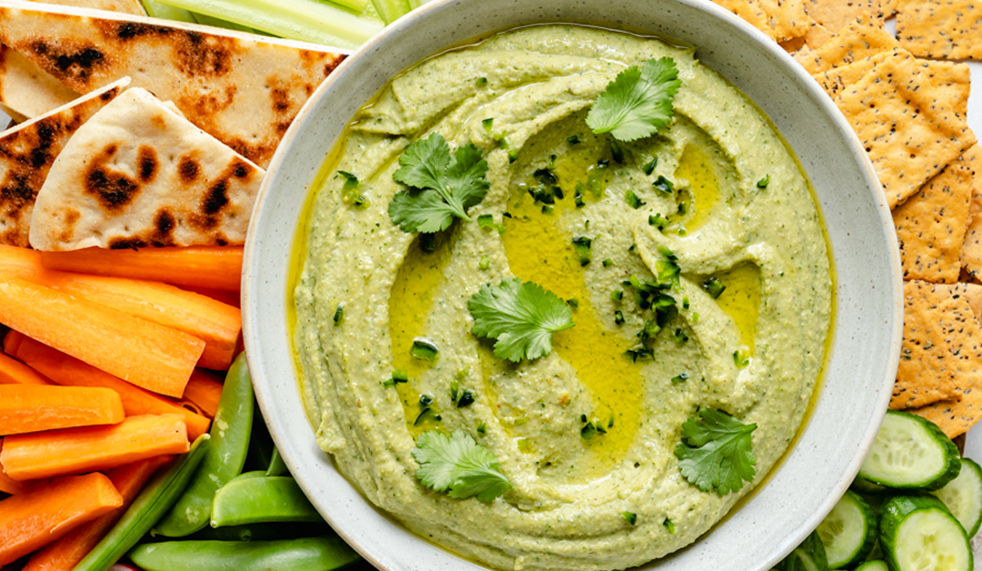 Cilantro Pistachio Pesto Hummus | Ambitious Kitchen