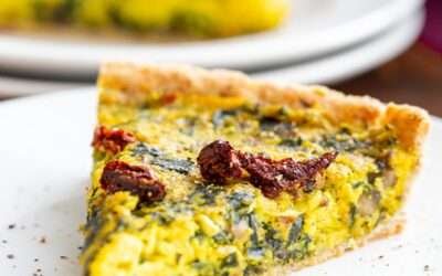 Vegan Quiche Recipe with Mushrooms, Spinach and Leeks