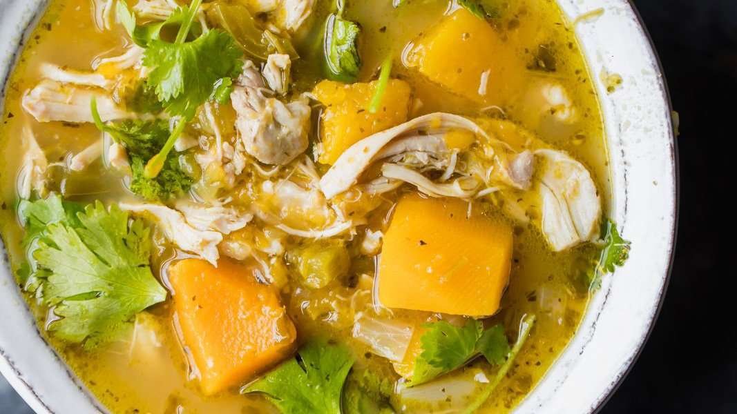 Butternut Squash Green Chile Chicken Soup