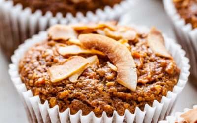 Vegan carrot muffins with spelt