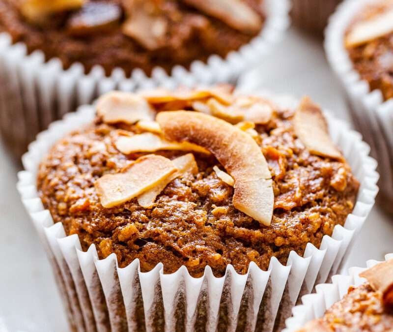 Vegan carrot muffins with spelt