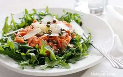 Arugula Salmon Salad with Capers and Parmesan