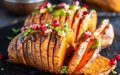 Hasselback Sweet Potatoes Chaat – Cook With Manali