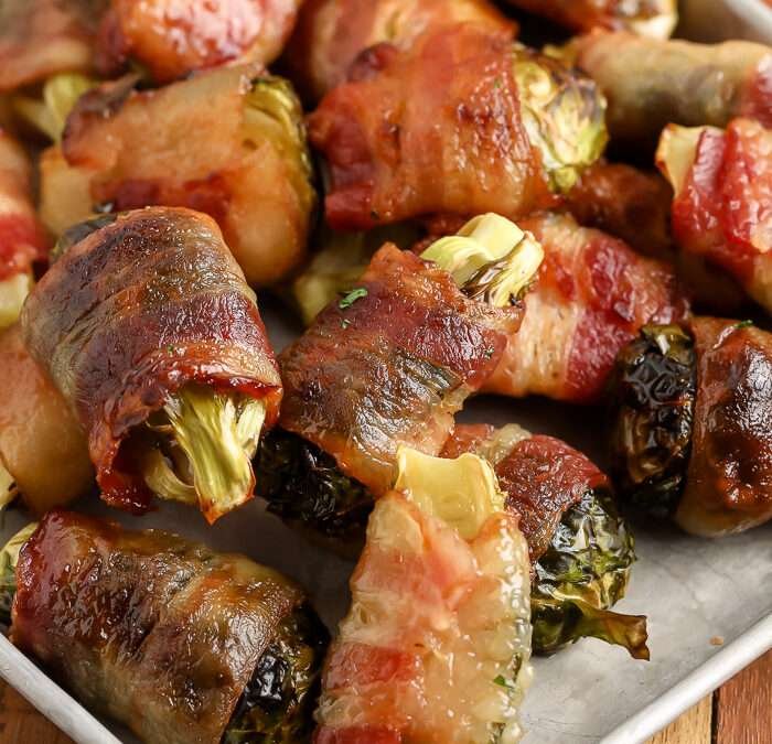 Air Fryer Bacon Wrapped Brussels Sprouts
