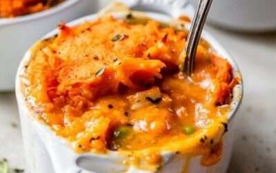 Turkey Pot Pie with Sweet Potato Topping