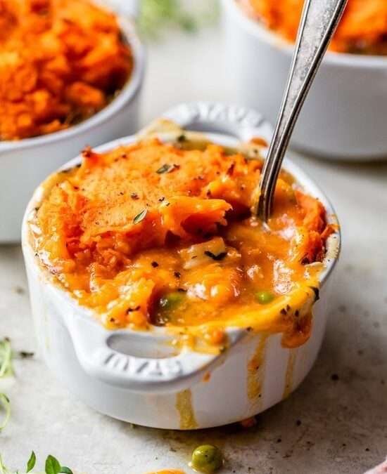 Turkey Pot Pie with Sweet Potato Topping
