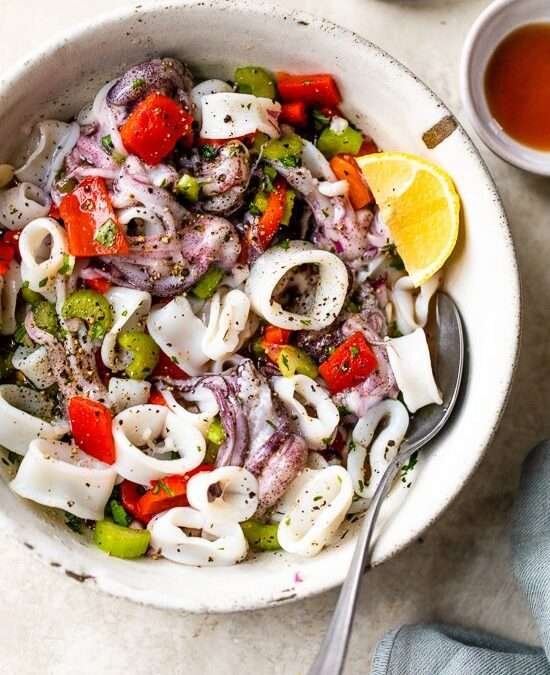 Chilled Calamari Salad with Lemon and Parsley