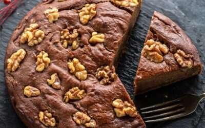 Eggless Date Walnut Cake (Vegan)