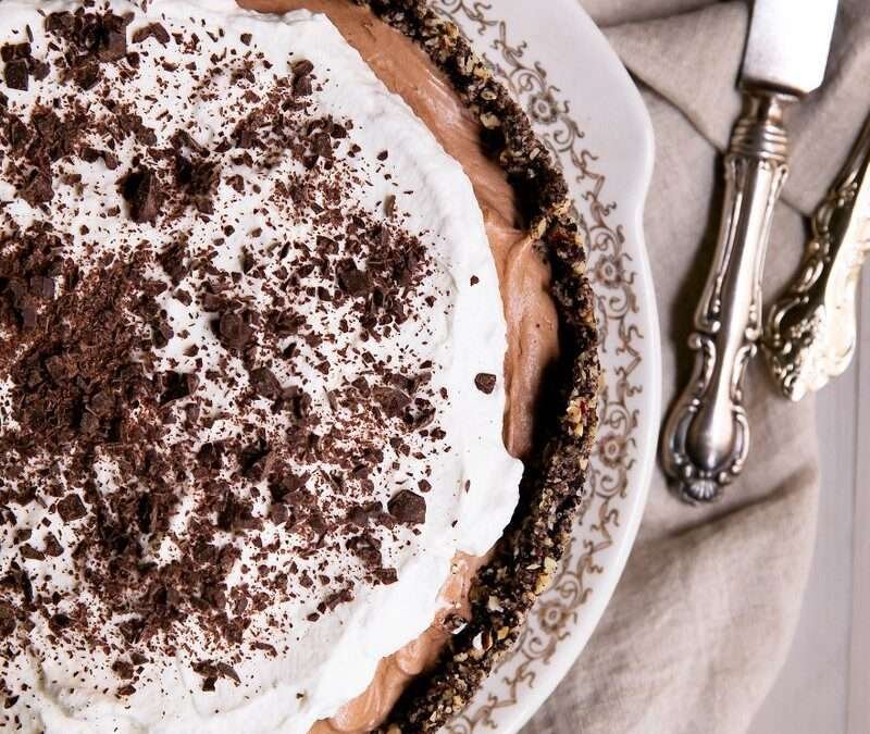 Deep Dish French Silk Pie with Hazelnut Oreo Crust
