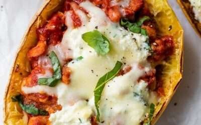 Spaghetti Squash Sausage Lasagna Boat Recipe