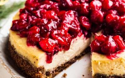 Cranberry baked vegan cheesecake – Lazy Cat Kitchen