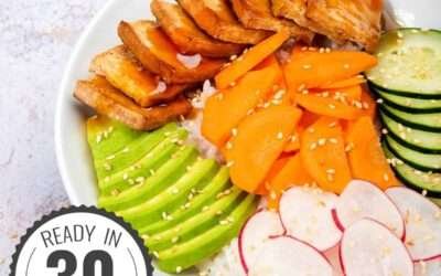 Healthy Vegan Poke Bowl with Sesame Tofu