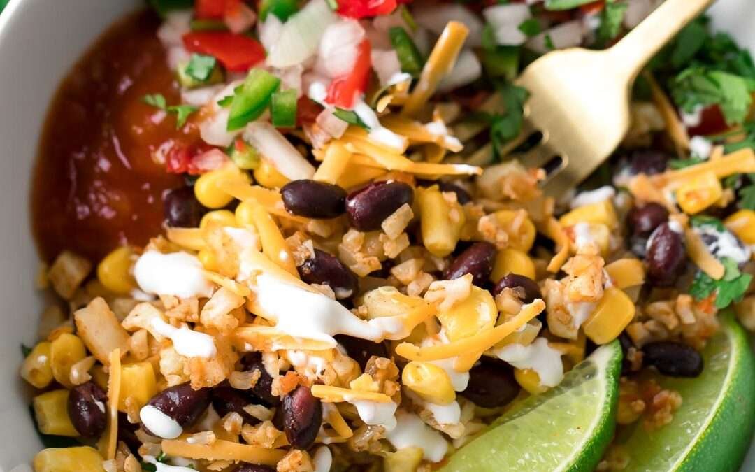 Vegetarian Cauliflower Rice Burrito Bowl Recipe