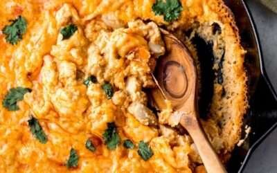 Vegetarian Three Cheese White Bean Buffalo Dip