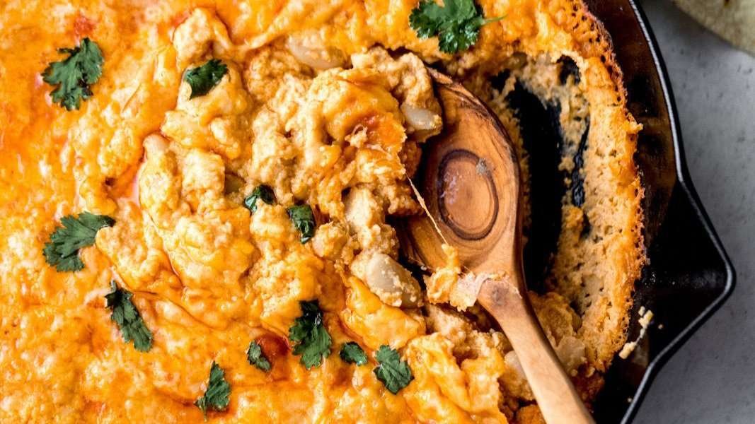 Vegetarian Three Cheese White Bean Buffalo Dip