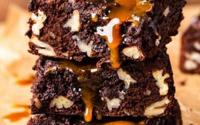 Vegan caramel brownies – Lazy Cat Kitchen