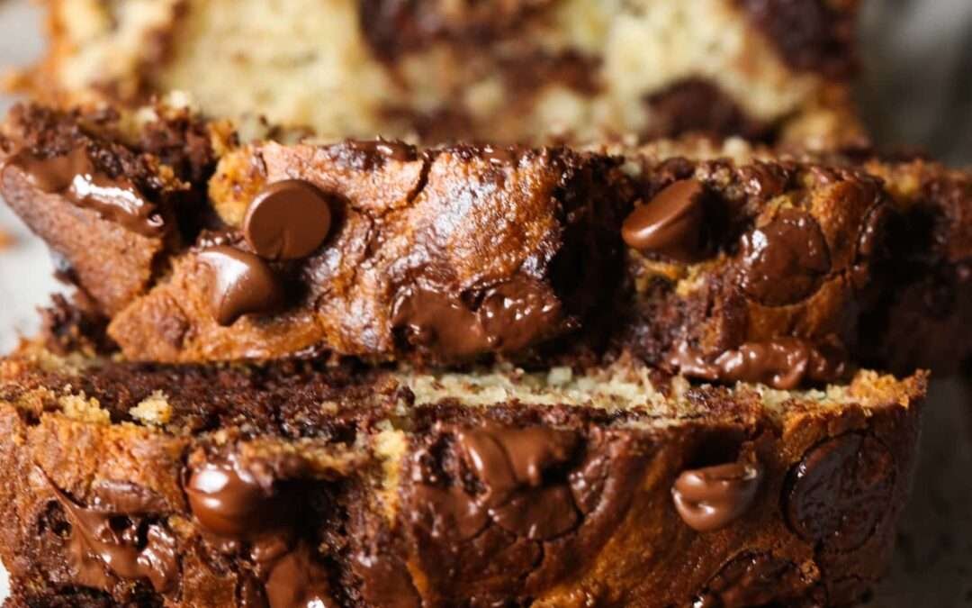 Chocolate Marbled Banana Bread | Cookies and Cups