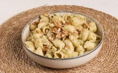 Pasta with Broccoli Pesto & Walnuts