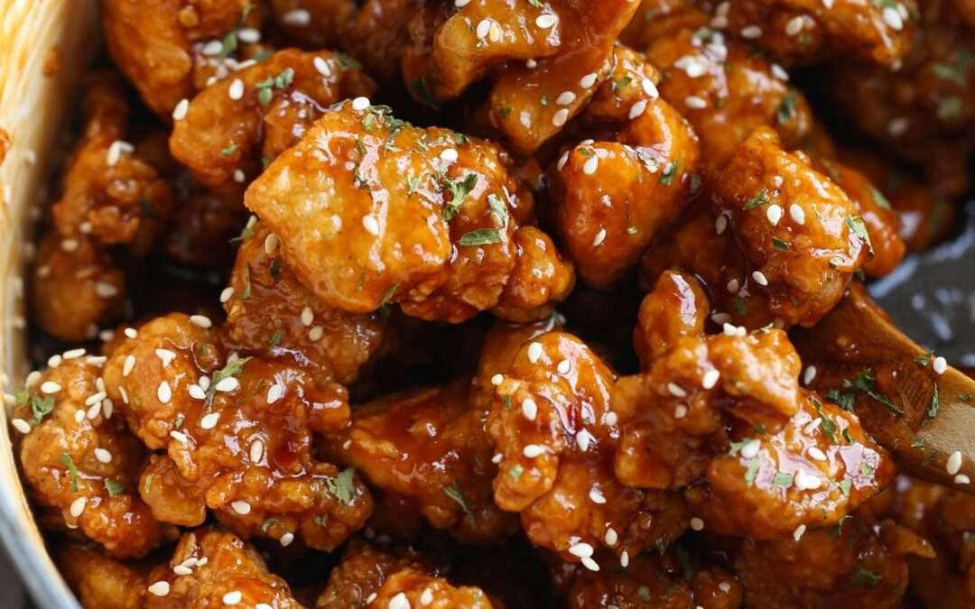 Crispy Honey Sesame Chicken | Cookies and Cups