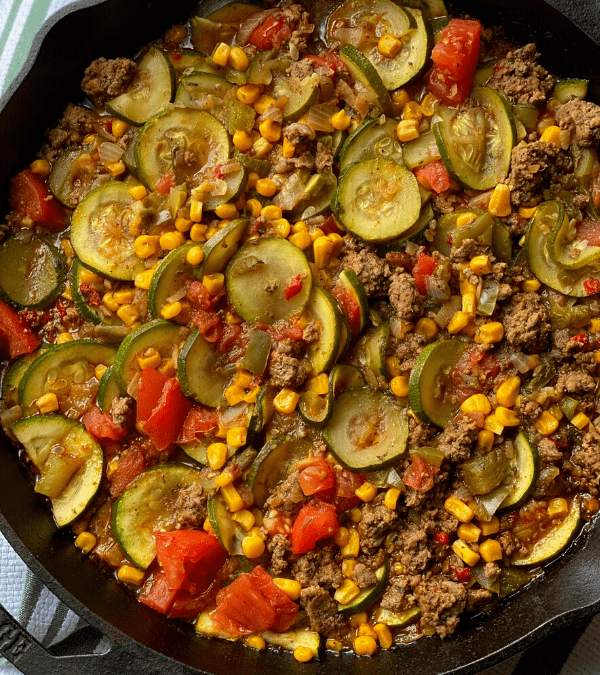 ZUCCHINI BEEF SKILLET-THE SOUTHERN LADY COOKS