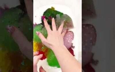 Funfetti Cake Batter Slime Smoothie! #shorts