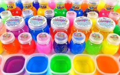 Satisfying Video l Mixing All My Slime Smoothie l Making Glossy Slime ASMR RainbowToyTocToc