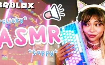 ASMR rainbow star smoothie keyboard Sounds in roblox obby