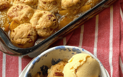 CHEDDAR BISCUIT PEACH COBBLER – The Southern Lady Cooks
