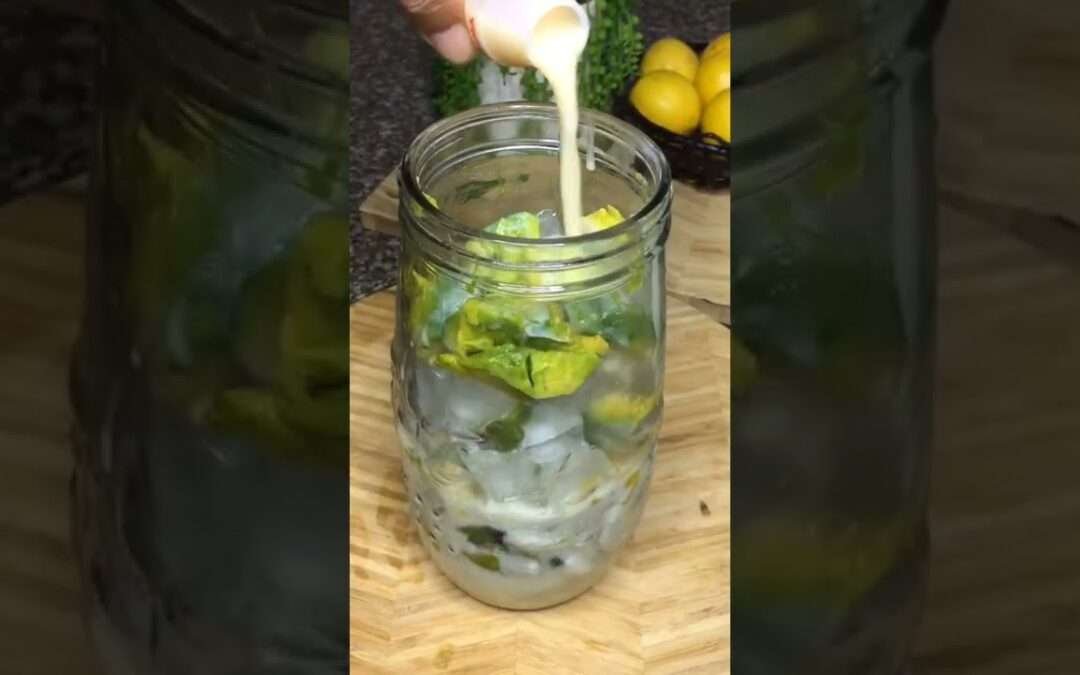 A CREAMY AVOCADO YAKULT SMOOTHIE for healthy breakfast and  weight loss.