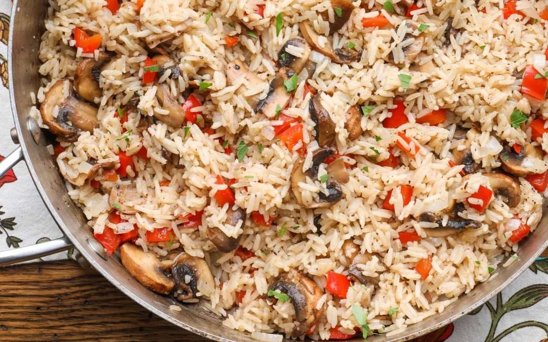 Mushroom and Red Pepper Rice Pilaf