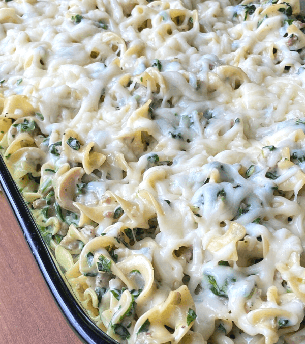 EASY SAUSAGE SPINACH BAKE – The Southern Lady Cooks