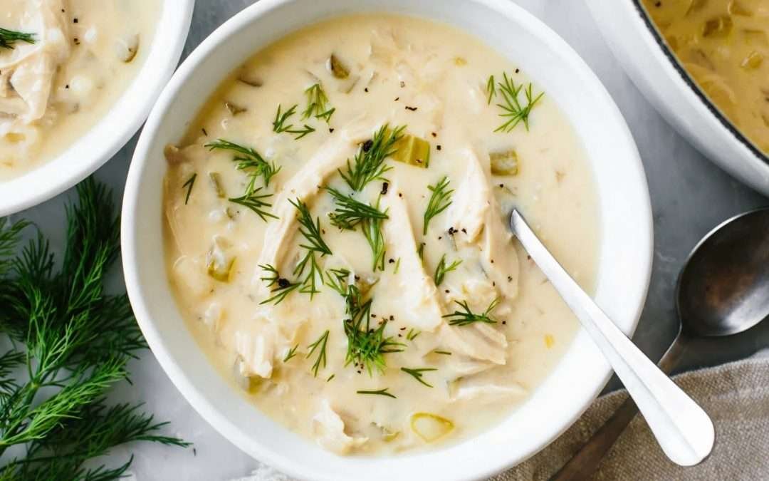 Avgolemono Soup (Greek Lemon Chicken & Rice Soup)