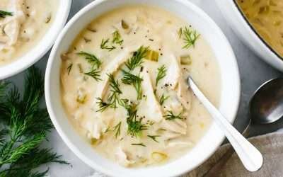 Avgolemono Soup (Greek Lemon Chicken & Rice Soup)