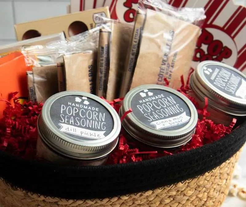 Popcorn Gift Set with Homemade Popcorn Seasonings