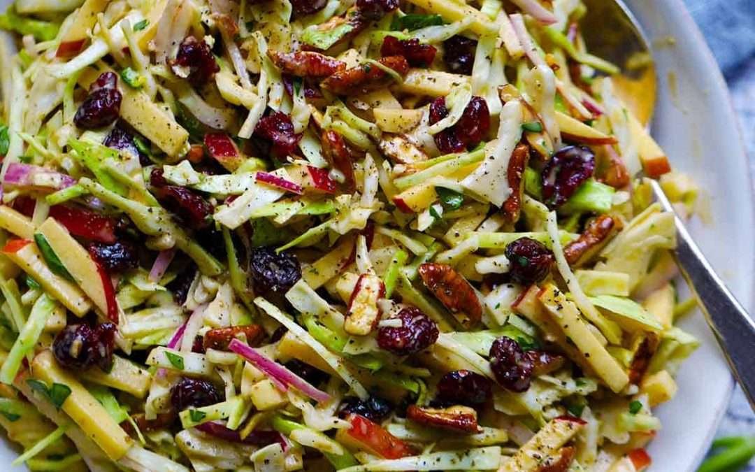 Apple Coleslaw with Cranberries and Pecans