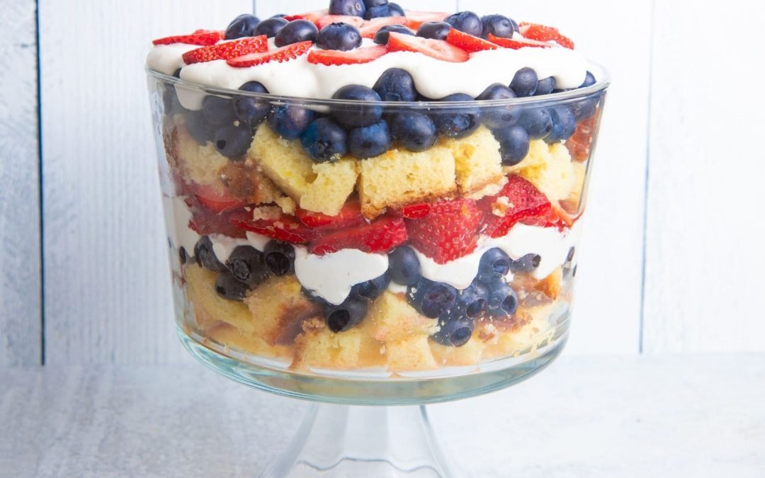 Red, White, and Blue Berry Trifle