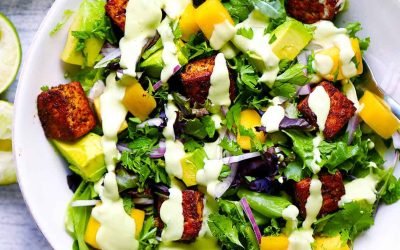 Mango Avocado Salad with Blackened Tofu